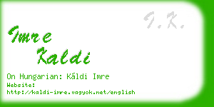 imre kaldi business card